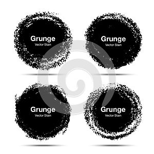 Hand drawn circle brush sketch set. Vector circular grunge doodle round circles. Brush smear stain texture.