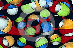 Hand drawn colourful circles.