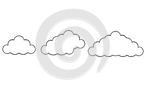 hand drawn clouds of various shapes