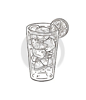 Hand drawn cocktail vector illustration