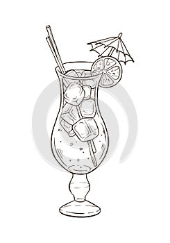 Hand drawn cocktail vector illustration