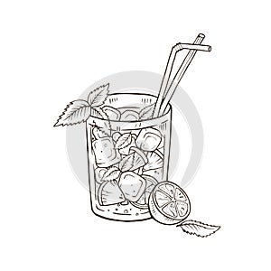 Hand drawn cocktail vector illustration