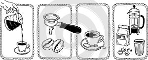 Hand-Drawn Coffee Brewing Methods Illustration Set