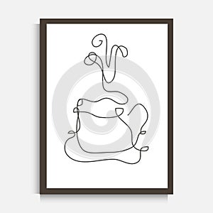 Hand drawn coffee tea cup wall decor