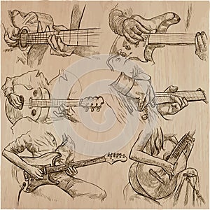 An hand drawn collection, vector pack - GUITAR SOLO photo