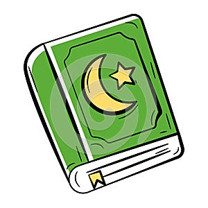 Hand Drawn Color Icon of Alquran