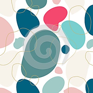 Hand drawn colorful abstract shapes minimal background
