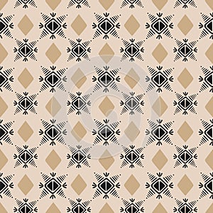 Hand drawn colorful aztec african ethnic seamless pattern vector illustration