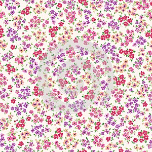 Hand drawn colorful flowers. Vector seamless pattern