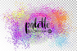 Hand drawn colorful pained spots and splatter. Various colors splaches background. Abstract artistic horizontal backdrop