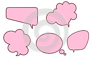 Hand drawn comics style speech bubbles on white background. Illustration design