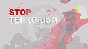 hand drawn concept  with words stop terrorism