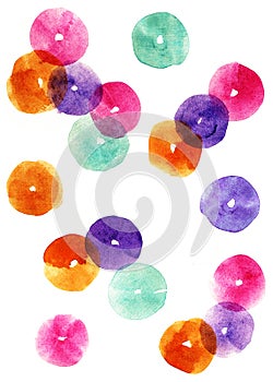 Hand Drawn Confetti Abstract Watercolor Geometrical Background