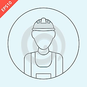 hand drawn construction worker design vector icon flat isolated illustration
