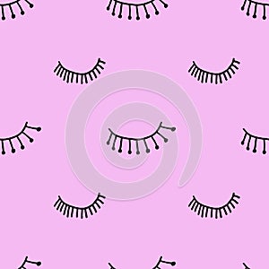 Hand drawn Cosmetic tools. Cosmetology background. Isolated beauty products. Facial cosmetics. Makeup. Lipstick. Eye lash. Mascara photo