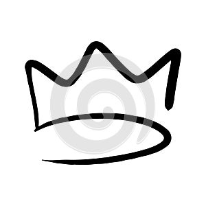 Hand drawn crown vector doodle symbol queen. Luxury sketch art royal icon king and majestic royalty tiara monarch sign. Monarch