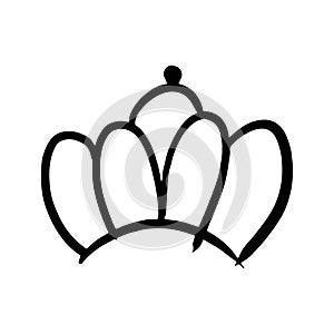 Hand drawn crown vector doodle symbol queen. Luxury sketch art royal icon king and majestic royalty tiara monarch sign. Monarch