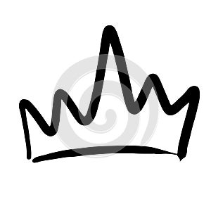 Hand drawn crown vector doodle symbol queen. Luxury sketch art royal icon king and majestic royalty tiara monarch sign. Monarch