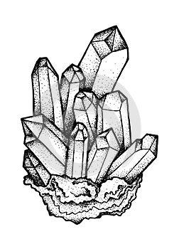 Hand drawn crystal art