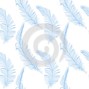 Ručně malované roztomilý modrý na bielom bezšvový vzor 