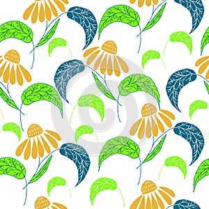 Hand drawn botanical repeat pattern.