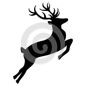 Hand drawn decorative Christmas reindeer. Happy New Year element for winter holidays. Vector doodle sketch illustration isolated