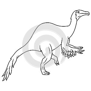 Hand drawn of Deinocheirus line art