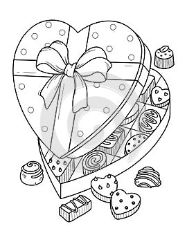 Hand drawn dessert coloring page, Desser vector