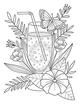 Hand drawn dessert coloring page, Desser vector