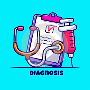 Hand drawn of diagnose with medical record