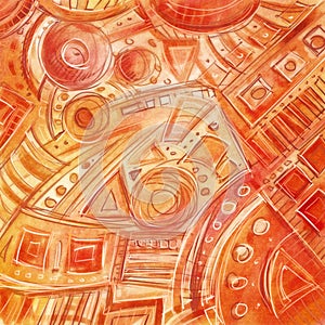 hand drawn digital freehand abstract geometric pattern, sketchy, loose line photo