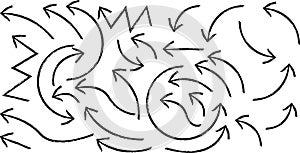 Hand Drawn Directional Arrows Set for Navigation and Communication