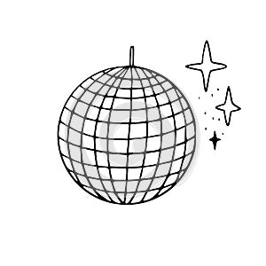 Hand drawn disco ball icon