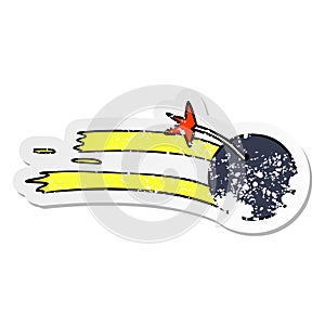 hand drawn distressed sticker cartoon doodle of a lit bomb