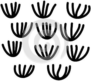 Hand drawn doodle abstract pattern in black and white style, texture background, textile fabric