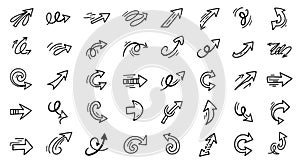 Hand Drawn Doodle Arrows Vector Set