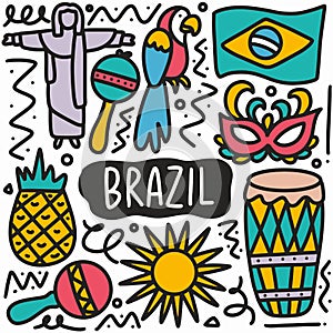 hand drawn doodle brazil holiday