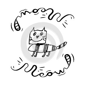 Hand Drawn Doodle Cat