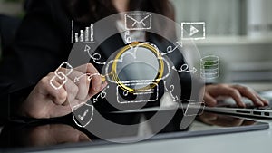 Cloud Computing Services Ecosystem and Network Doodle Motif