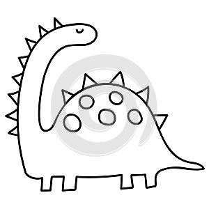 Hand drawn doodle dinosaurus for kid coloring fun and cute drawing illustration