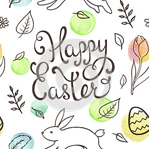 Hand drawn doodle Easter pattern