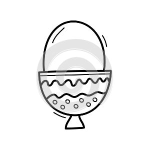 Hand drawn doodle egg icon Vector illustration for backgrounds, textile prints, menu, web and graphic design