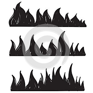 Hand drawn doodle flame illustration vector