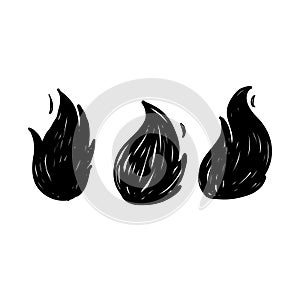 Hand drawn doodle flame illustration vector isolated
