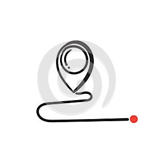 Hand drawn doodle gps icon symbol for relocate position with doodle style vector