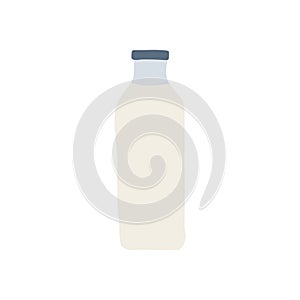 Hand drawn doodle line vector illustration set of milk, kefir iin old fashioned glass bottle. Isolated on white