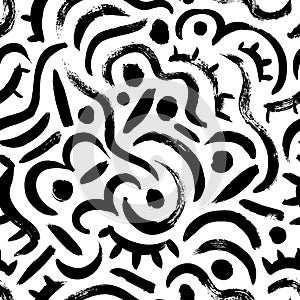 Hand drawn doodle lines vector seamless pattern.