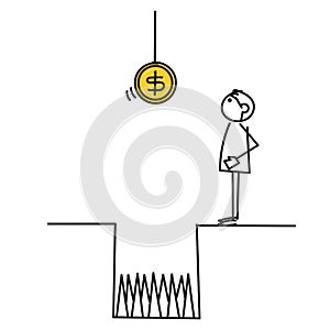 hand drawn doodle money trap illustration vector