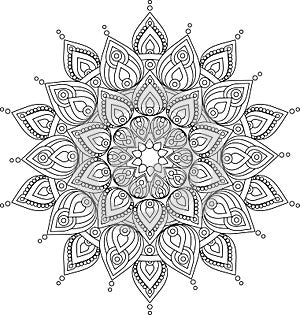 Hand drawn doodle ornate mandala illustration