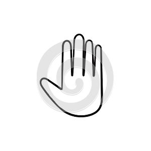 Hand drawn doodle palm hand gesture illustration icon